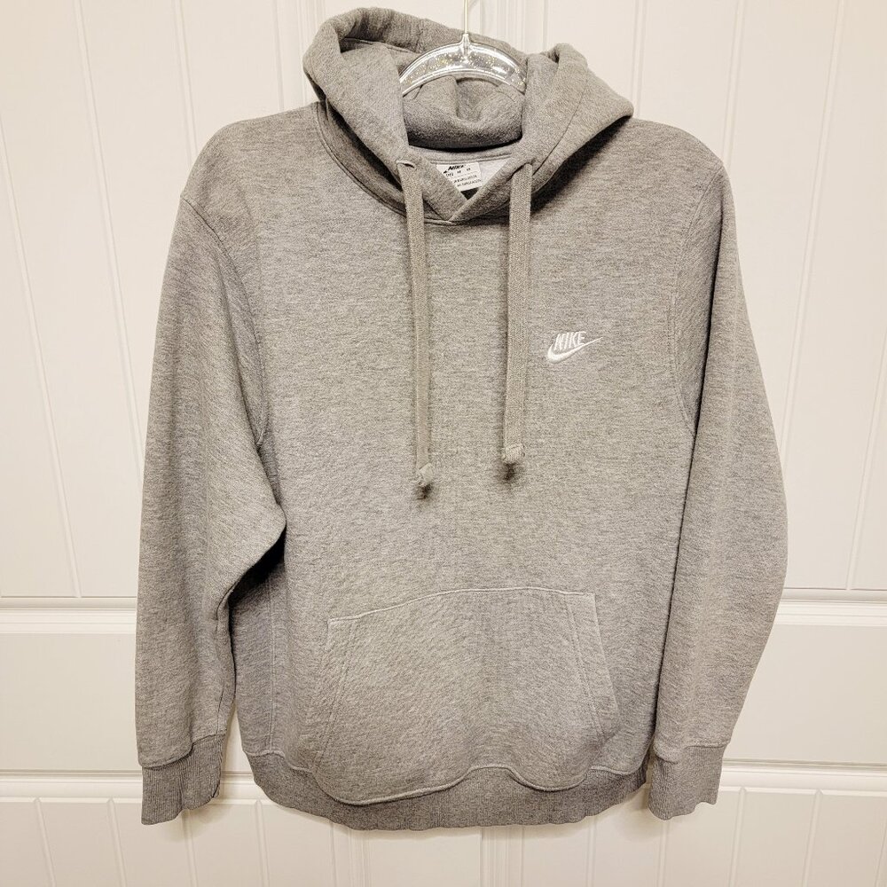 Nike Men's Size Medium Club Fleece Hoodie Hooded Sweatshirt Heather Gray